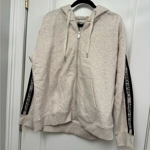 Calvin Klein Light Beige Hoodie with Logo Sleeves